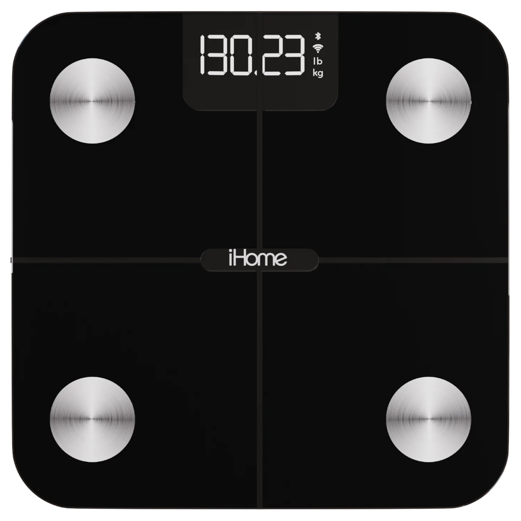 iHome Smart Scale 400 lbs Digital Bathroom Scale for Body Weight BMI Weighing, Black, Size: One Size